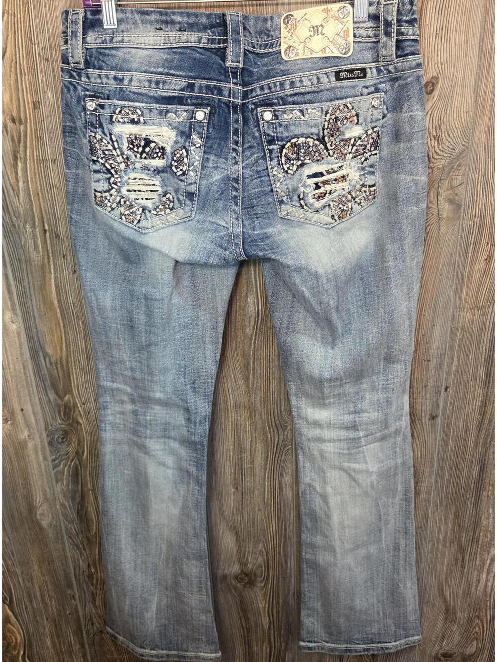 Miss Me Denim Blue Jeans Women Size 29 (32x33) Mid-Rise Easy Boot JE8607EL